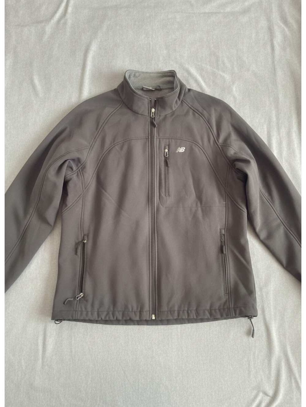 New Balance Men's Black and Gray Fleece-Lined Bomber Jacket XL